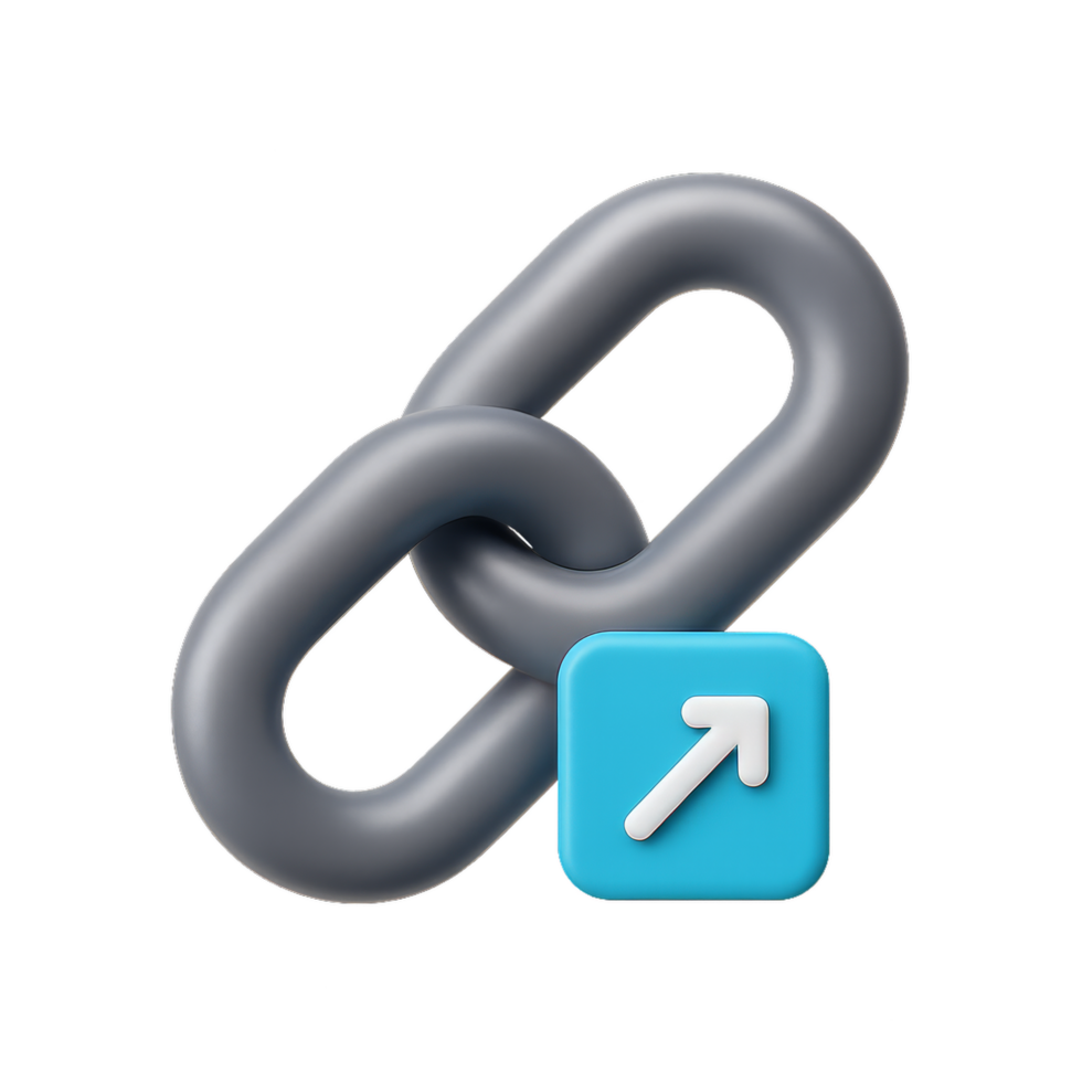 Simple 3D Chain Link Icon for Digital Connectivity and Networking png