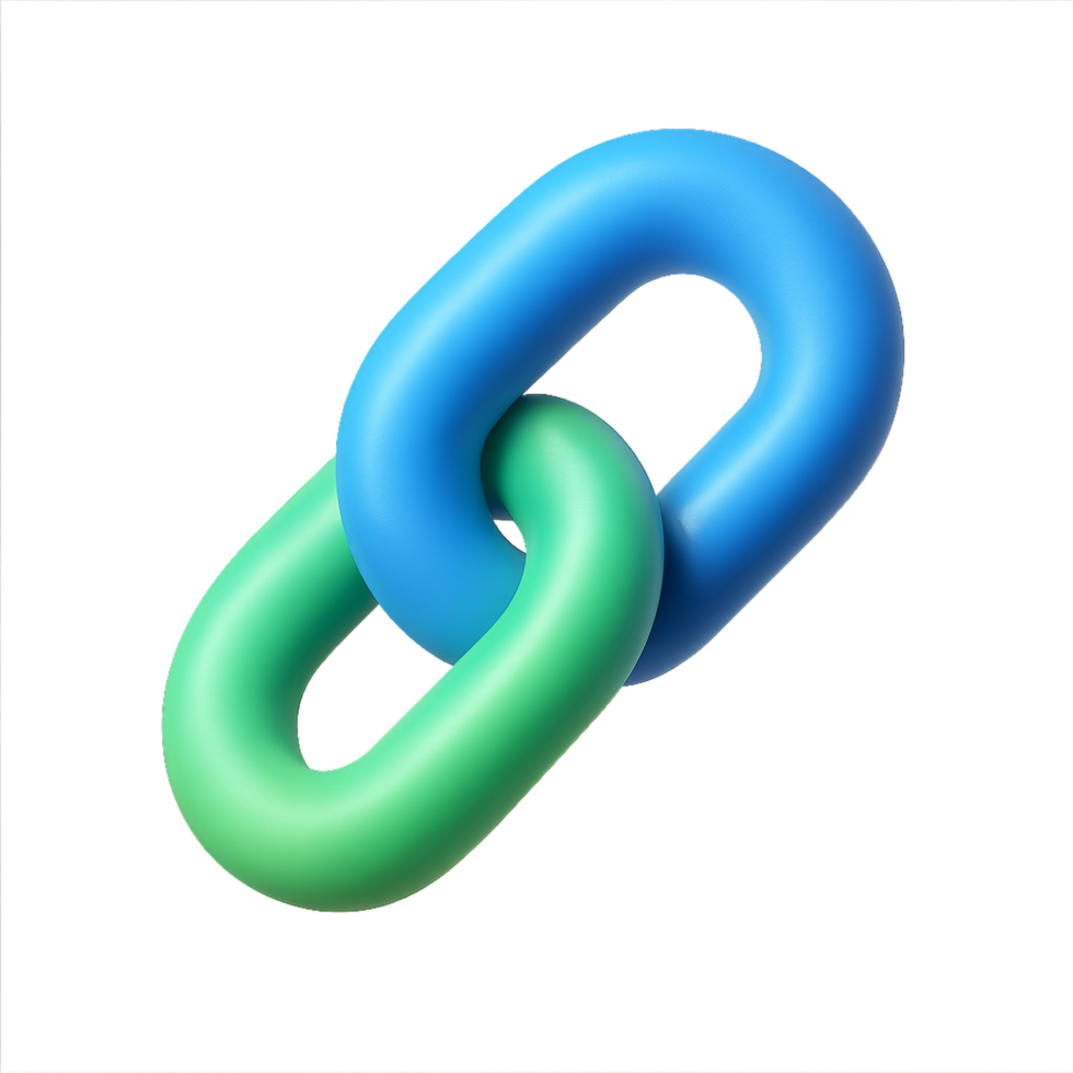 Colorful 3D Chain Link Icon for Modern Design and Graphic Use png