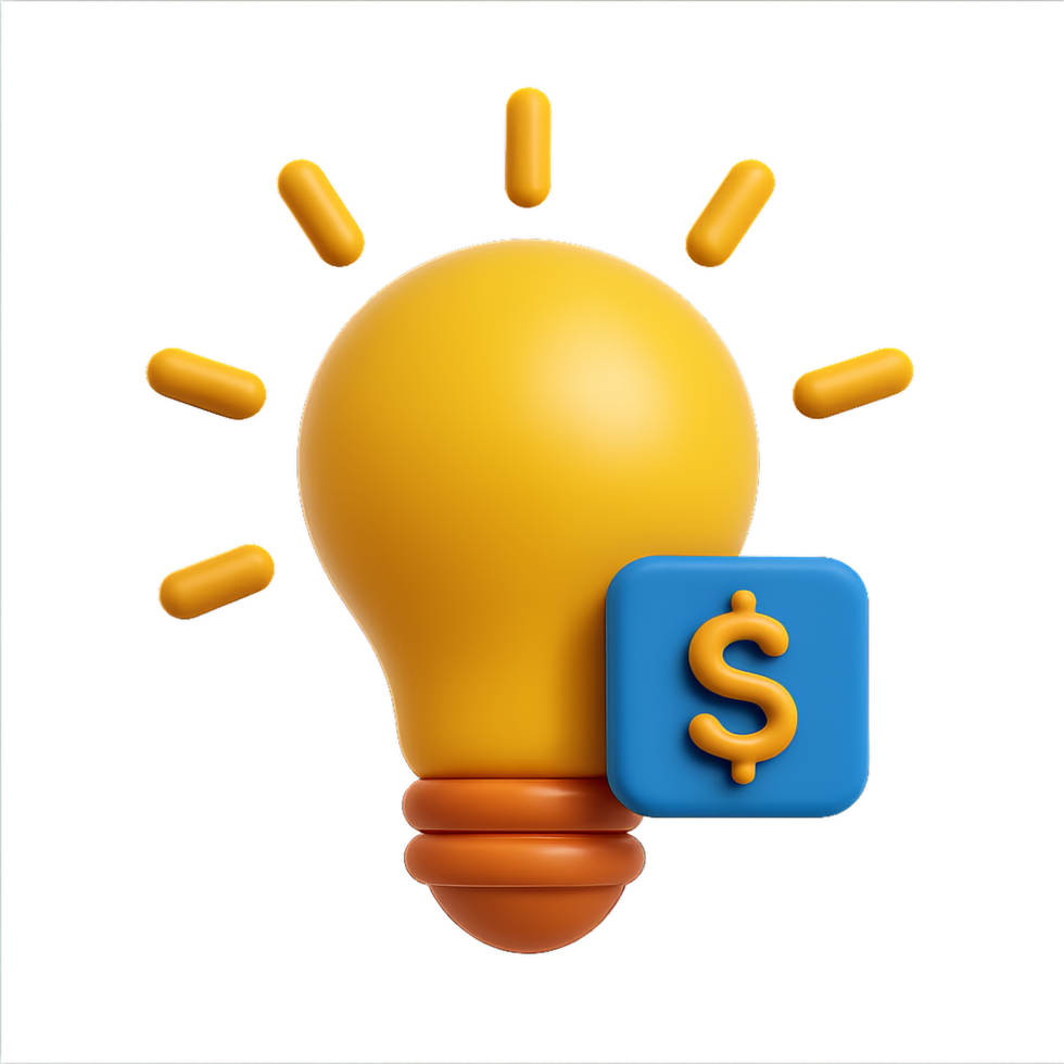 Creative 3D Light Bulb Business Idea Concept Illustration png