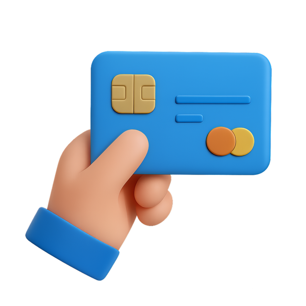 3D Hand Holding a Simple Card, Colorful and Modern Design Element png