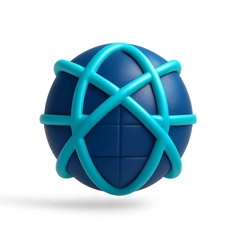 Simple Globe Icon with Connectivity Symbol in Vibrant Colors png