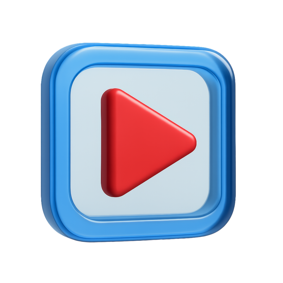 3D Play Icon Design for Multimedia and Digital Content Use png