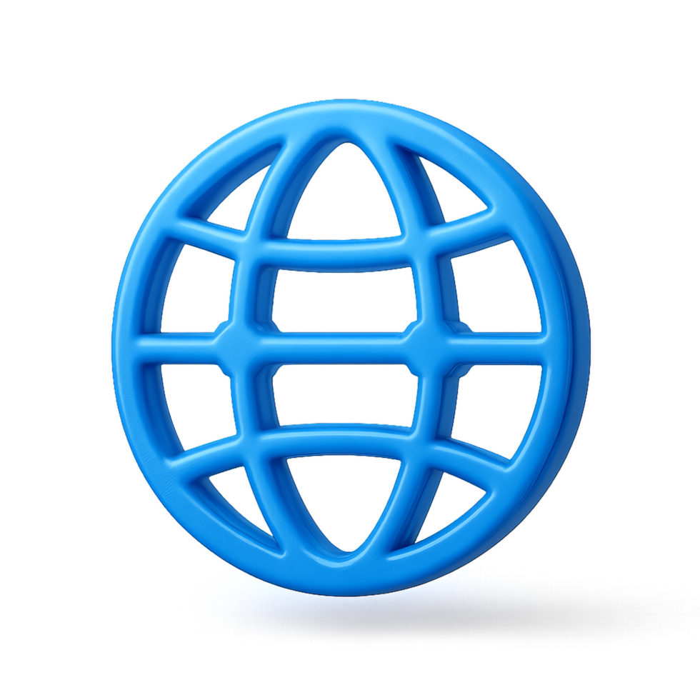 Simple Blue Globe Icon for Digital Connectivity and Networking Use png