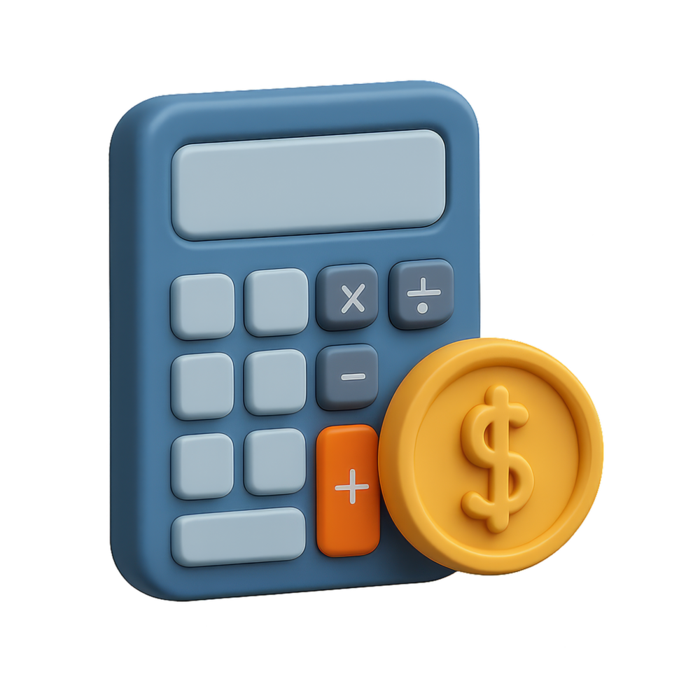 Simple Financial Calculator Icon with Coin for Budgeting and Planning png