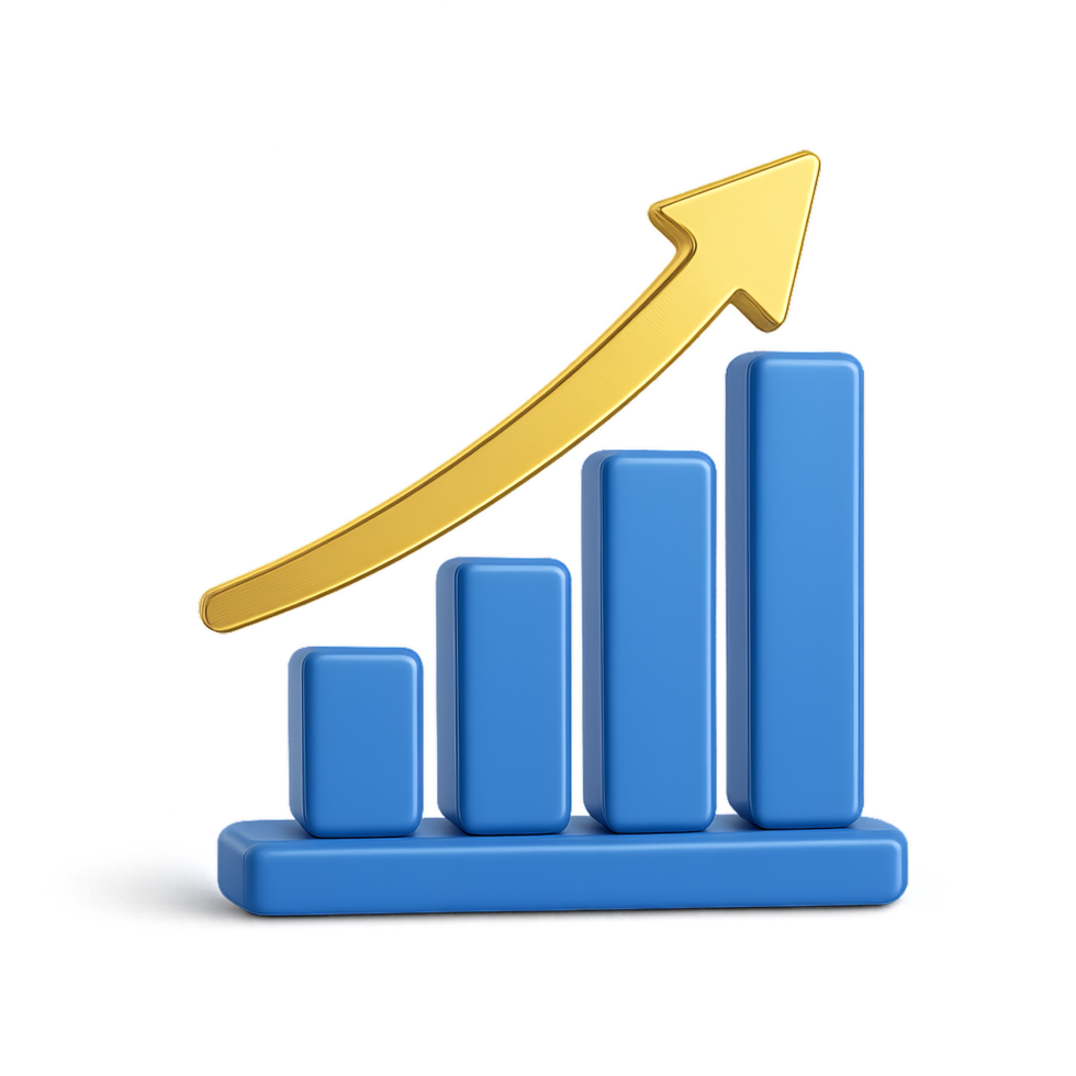 Rising Bar Chart Icon for Financial Growth and Analysis Use png