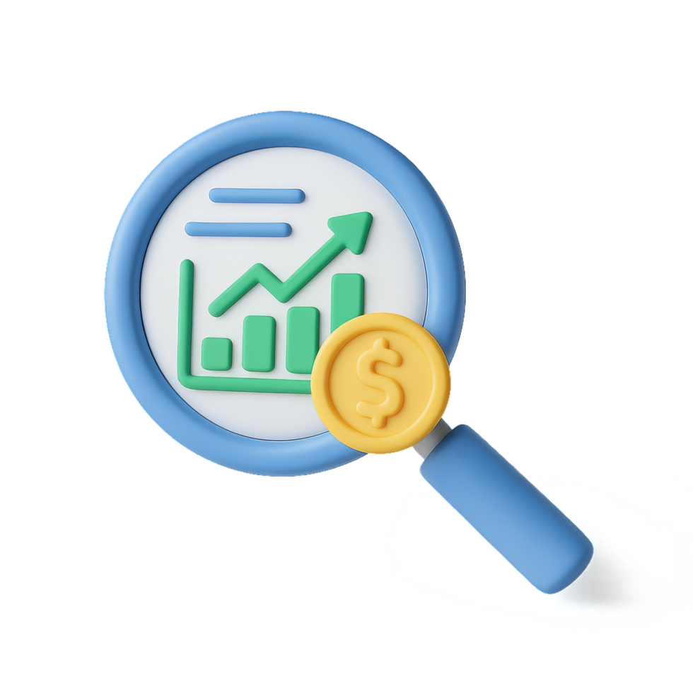 Simple Icon Representing Financial Growth and Focus on Analysis png