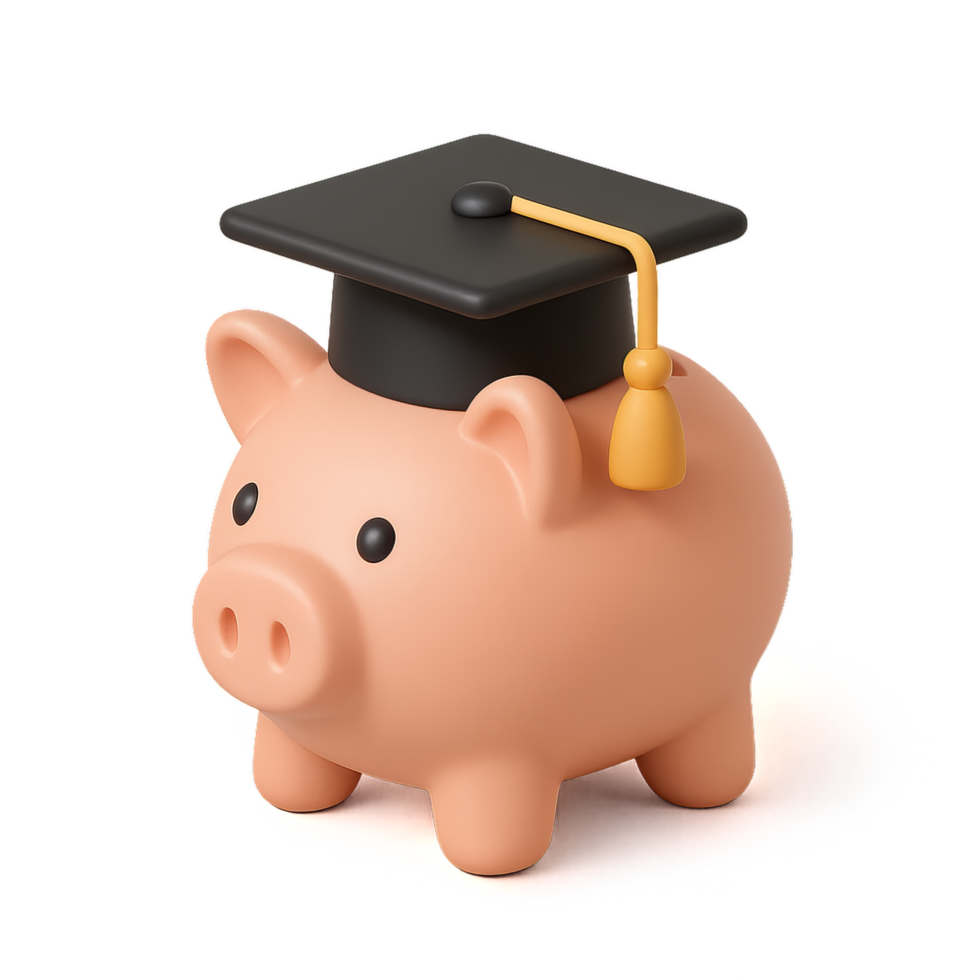 Graduation Piggy Bank with Mortar Board Cap for Financial Savings png