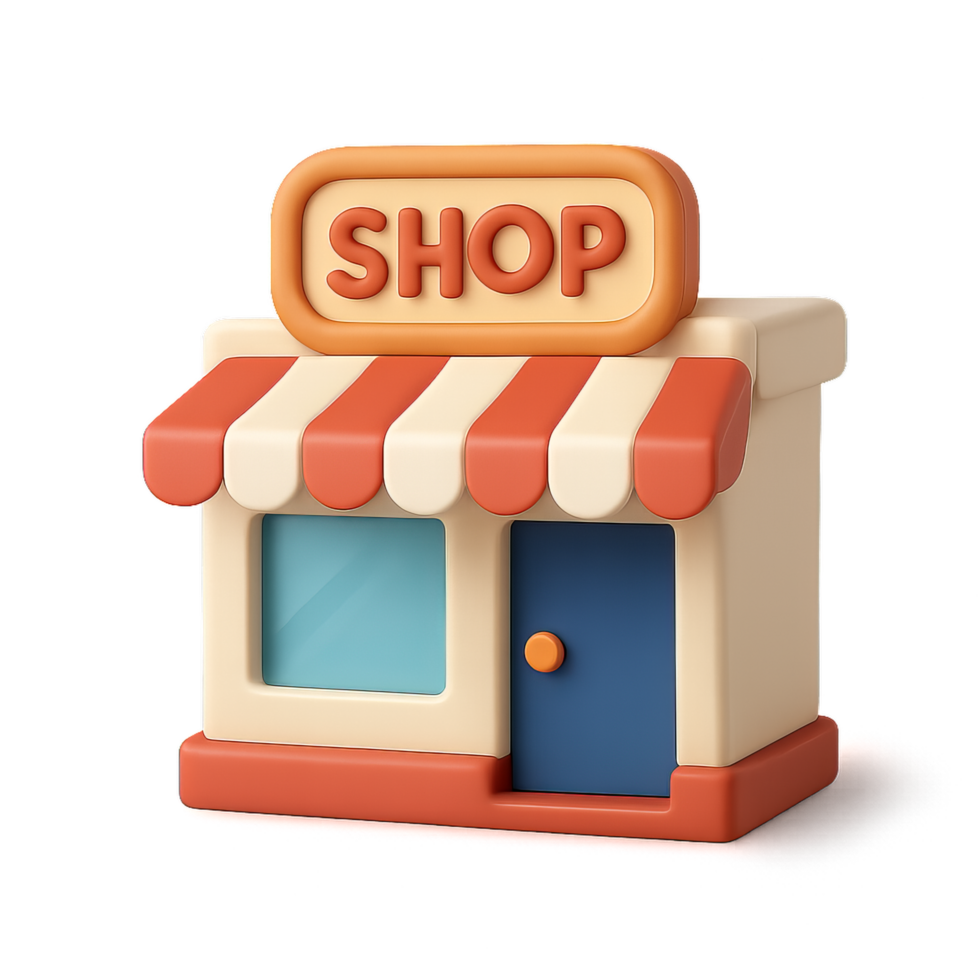 Simple 3D Storefront Design for Creative Projects and Visuals png