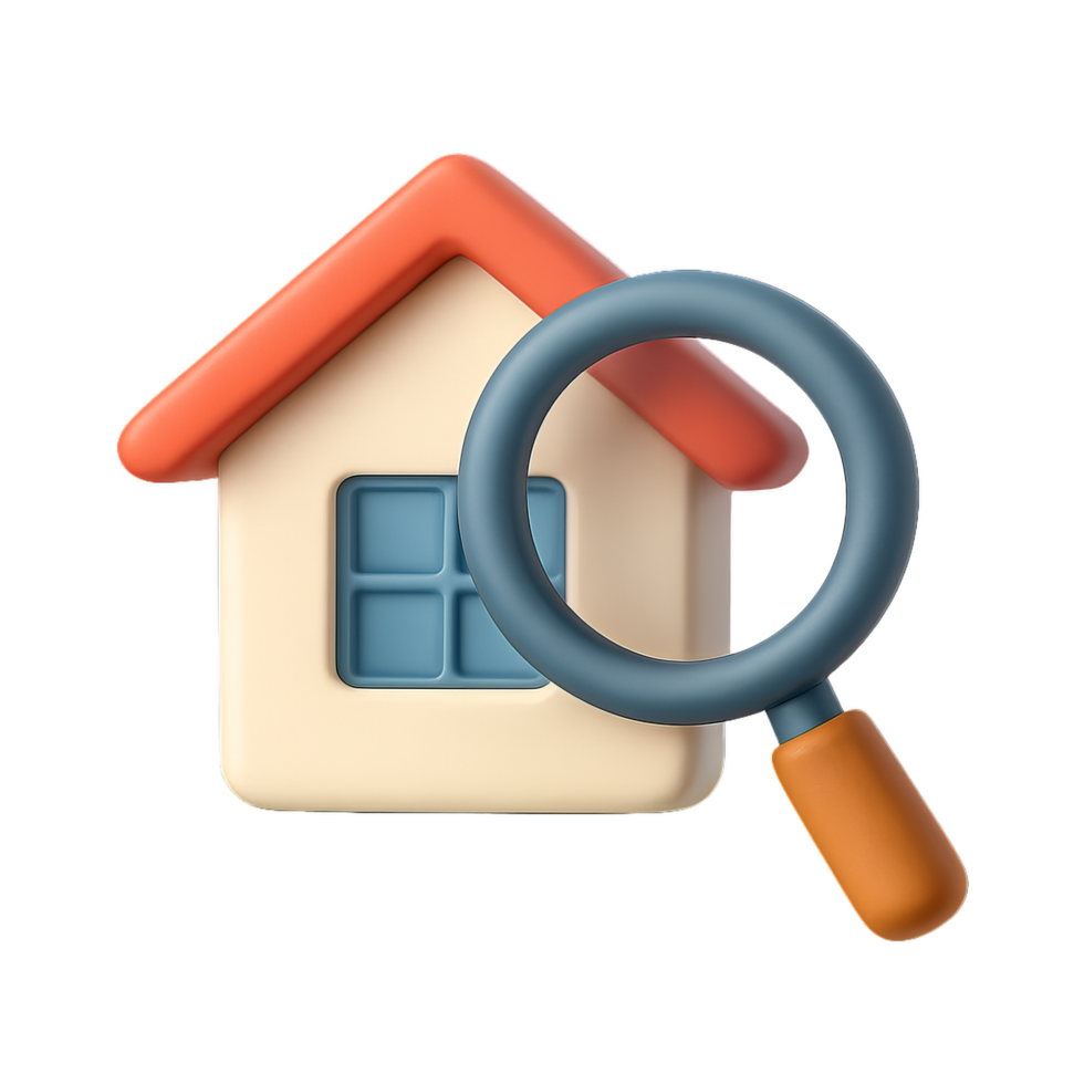 Simple House Inspection Icon for Real Estate and Property Analysis png