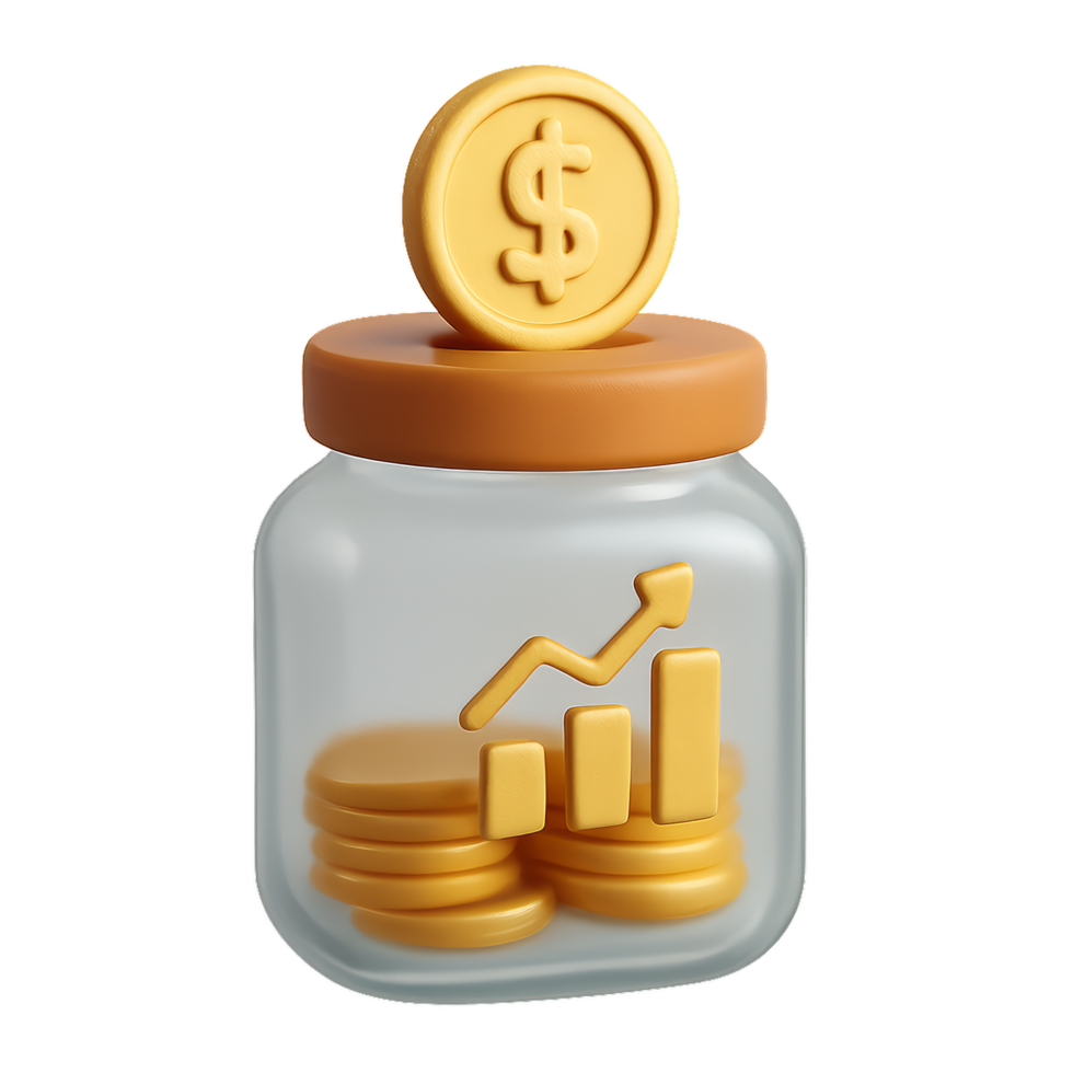 Simple Investment Concept with Gold Coin and Growth Chart Symbol png