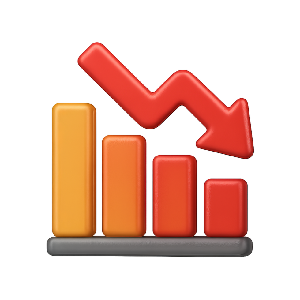 Market Loss Icon with Simple Graph and Downward Trend Elements png