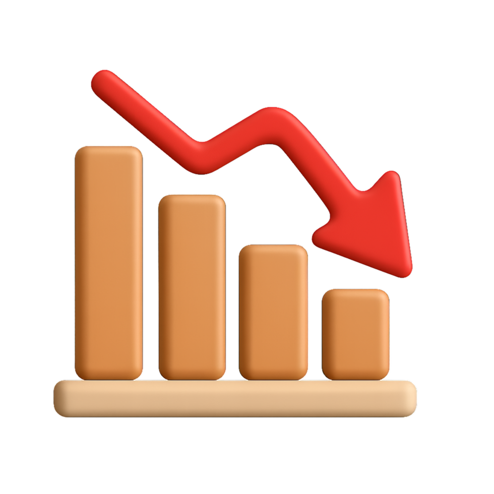 Market Loss Icon Representing Decline and Decrease in Finance png