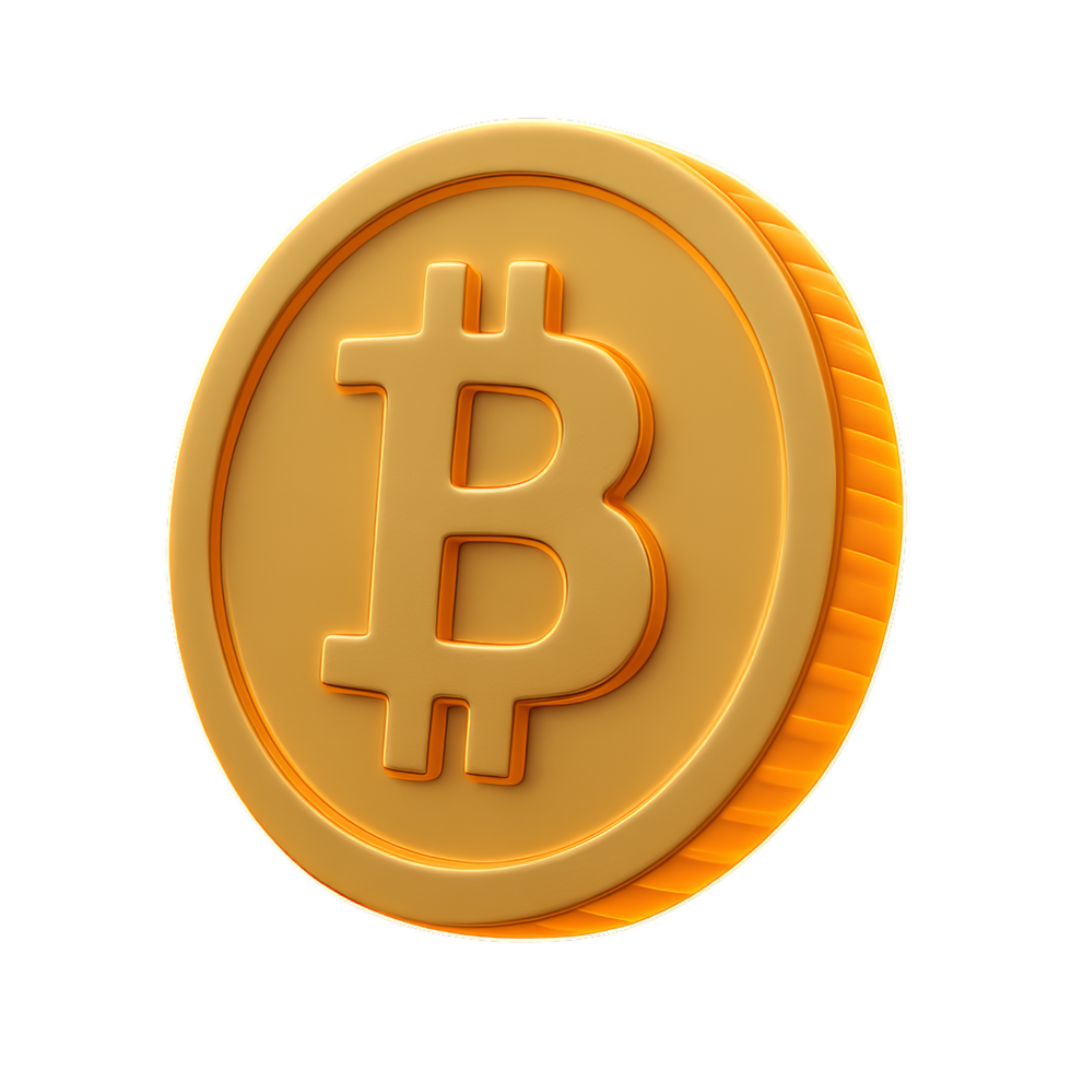 Glowing Bitcoin Icon with Simple Design for Digital Currency Concepts png