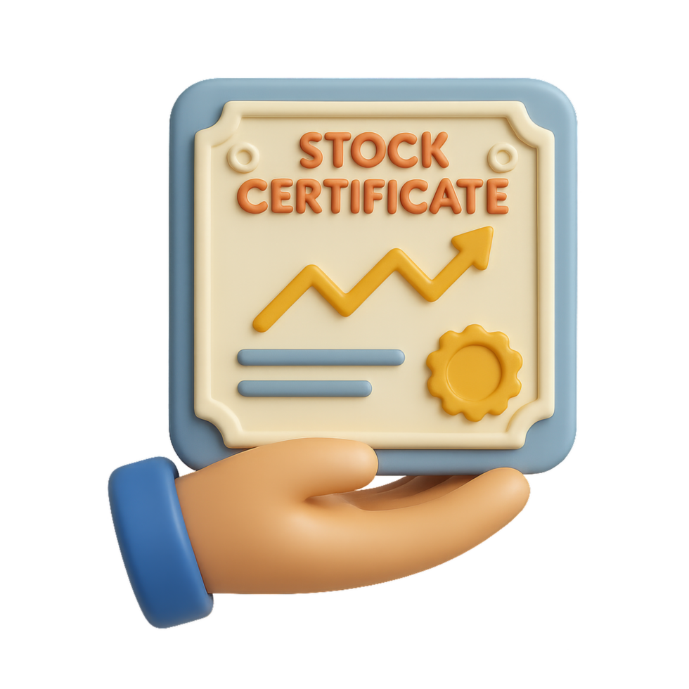 Hand Holding A Colorful Stock Certificate With Graph Design png
