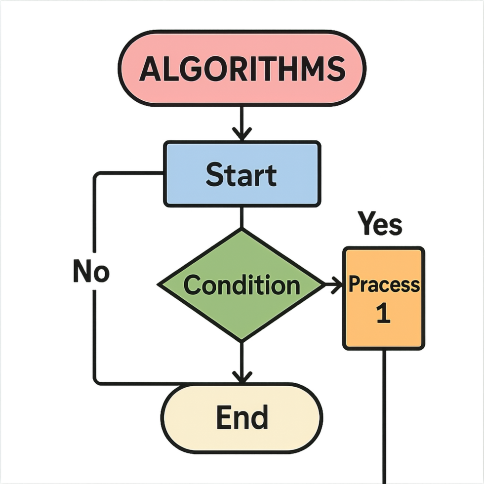 Algorithmic Transparency Concept with Flowchart for Simple Processes png