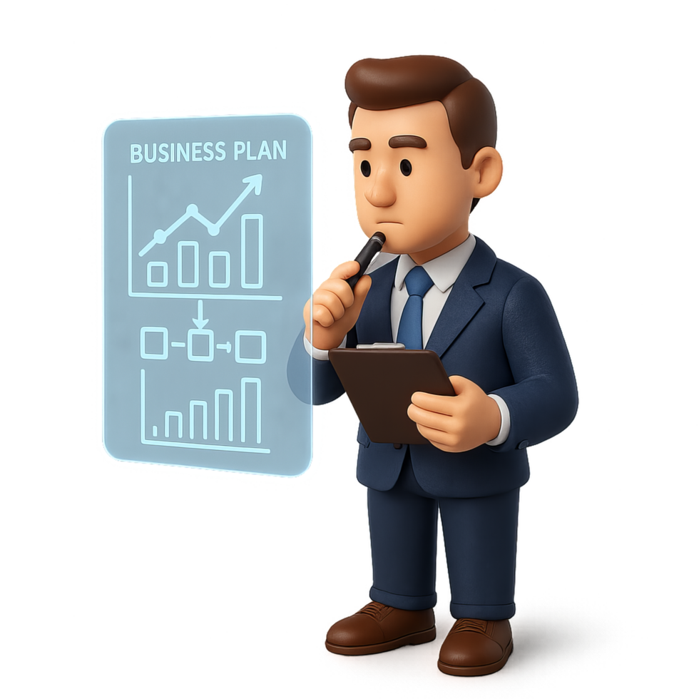 Business Analysis with Holographic Display and Personal Assistant png