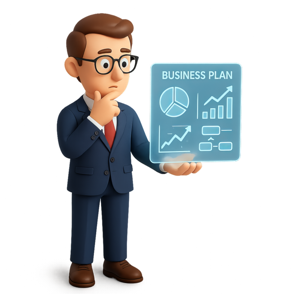 Business Analysis with Holographic Display Concept for Presentations png