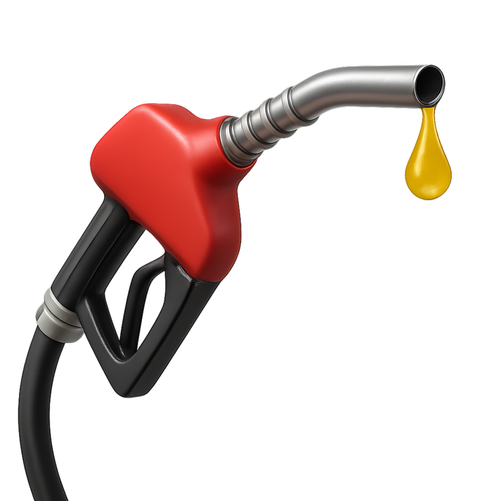 Realistic 3D Fuel Nozzle Dripping Liquid for Modern Illustrations png