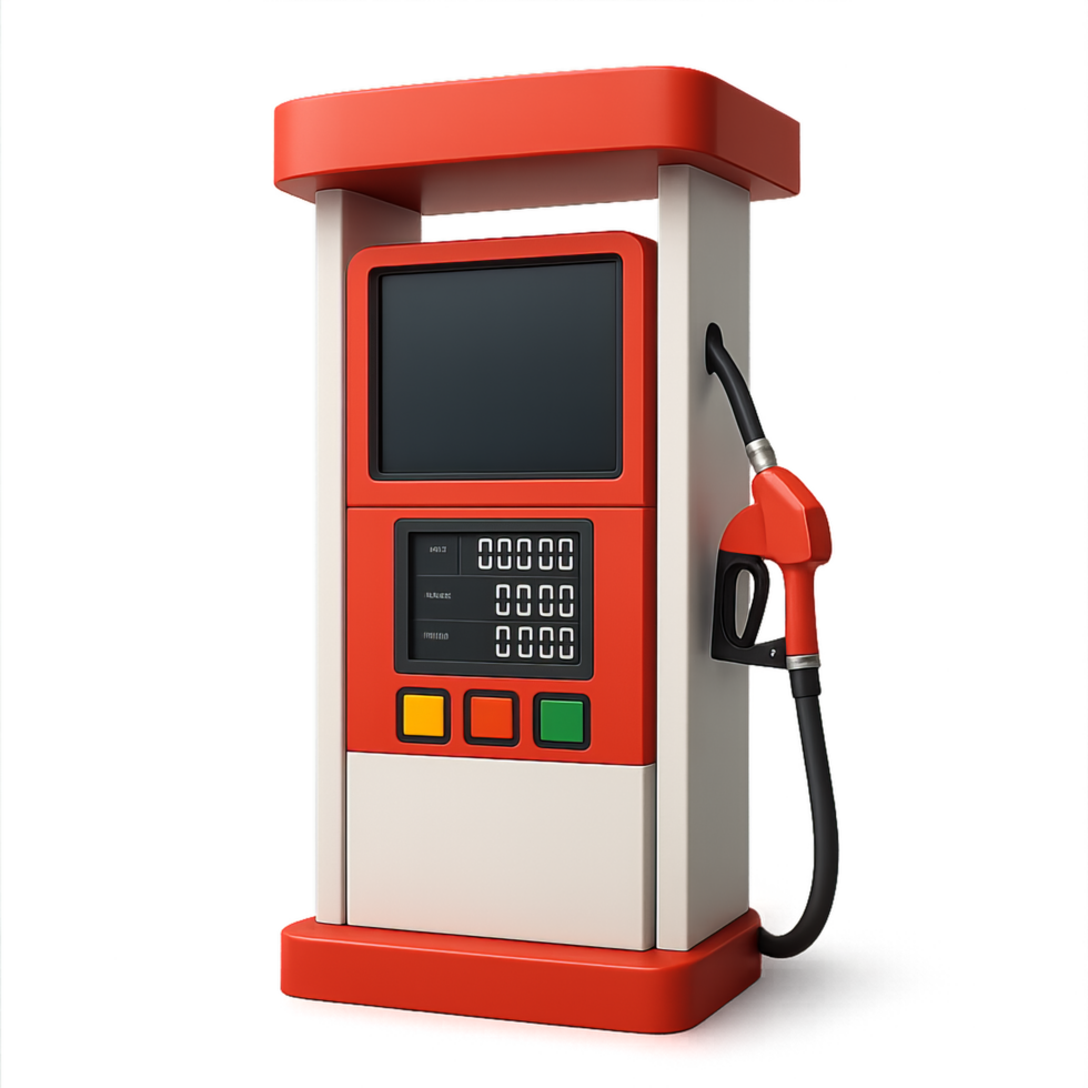 Realistic 3D Gas Station Pump Design for Modern Fuel Dispensing png