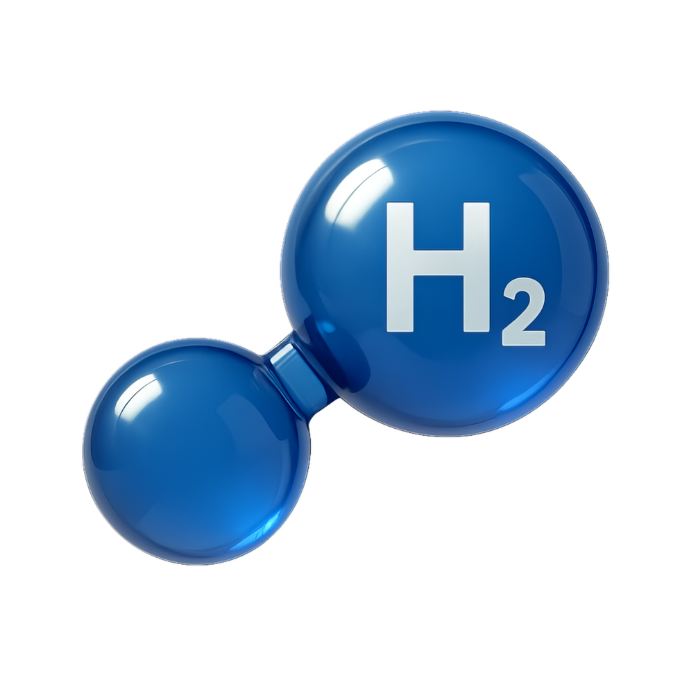3D Illustration of Hydrogen Molecule in Clear and Simple Design png