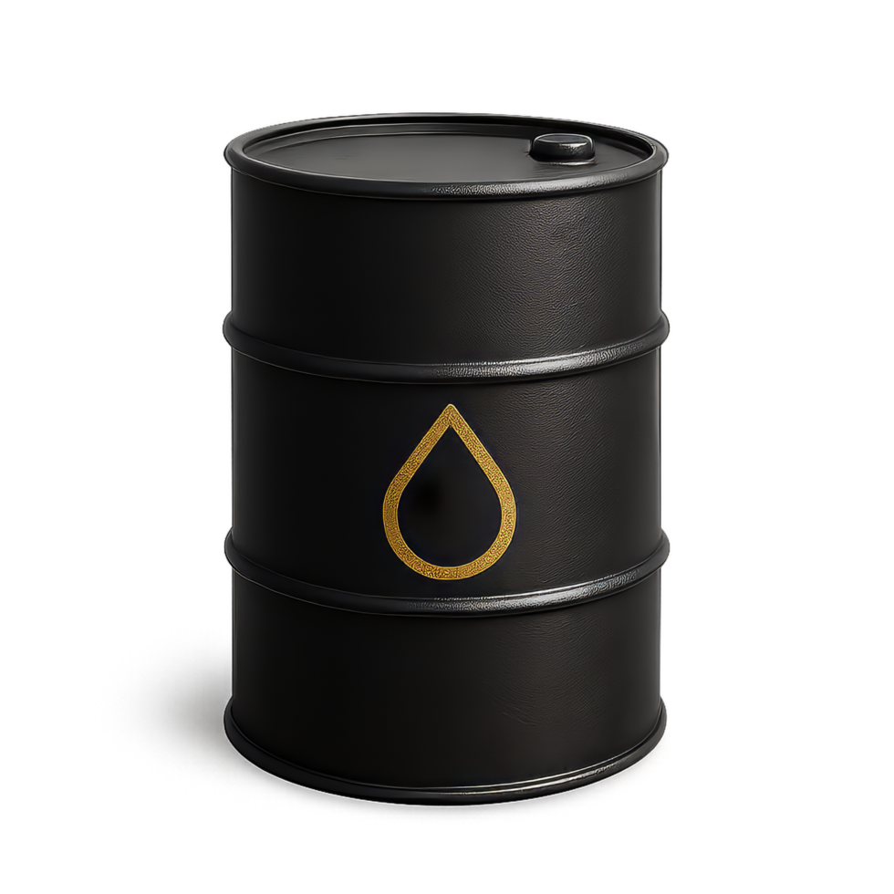 3D Simple Oil Barrel with Drop Symbol for Industrial Use png