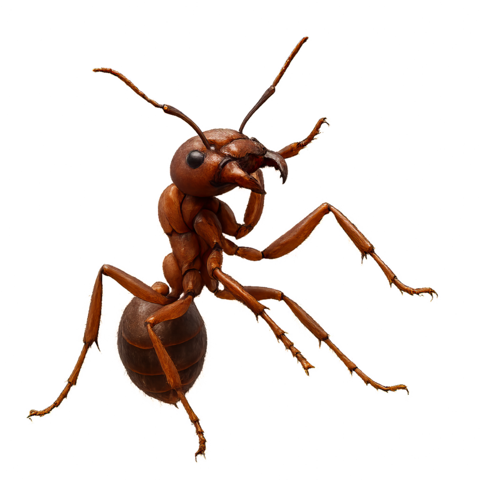 Detailed Close-Up of an Aggressive Fire Ant in Its Natural Habitat png