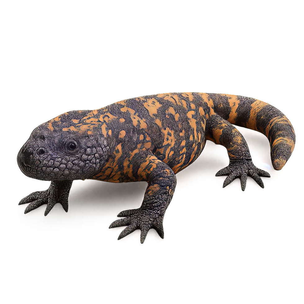 3D Render of a Gila Monster in Detail and Colorful Design png