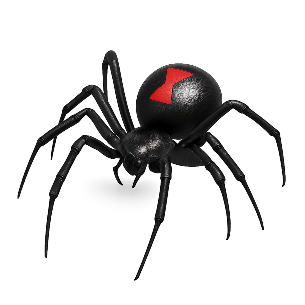Realistic 3D Black Widow Spider Model for Digital Use and Design png