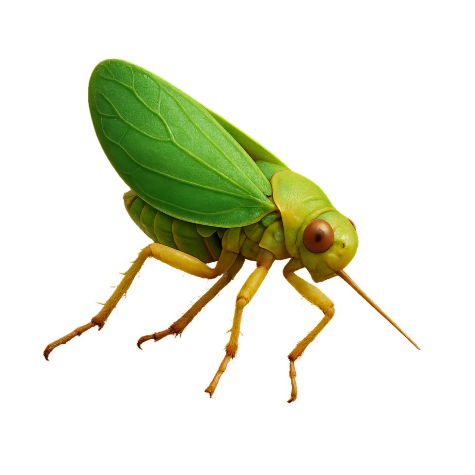 Realistic 3D Leafhopper Insect with Green Appearance and Detail png