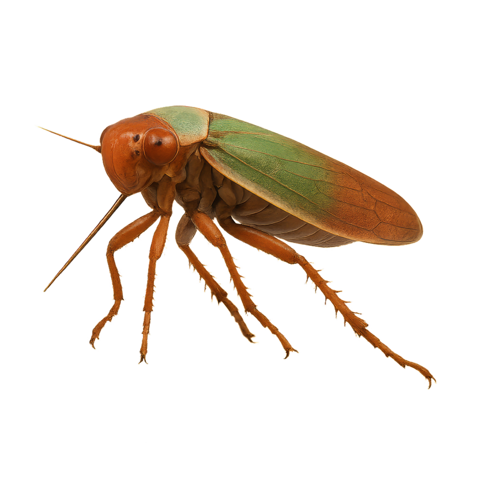 Detailed 3D Render of a Leafhopper on White Background png