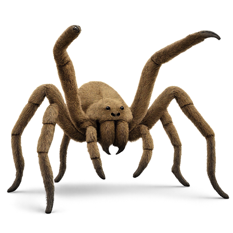 Realistic 3D Render of Brazilian Spider with Detailed Features png