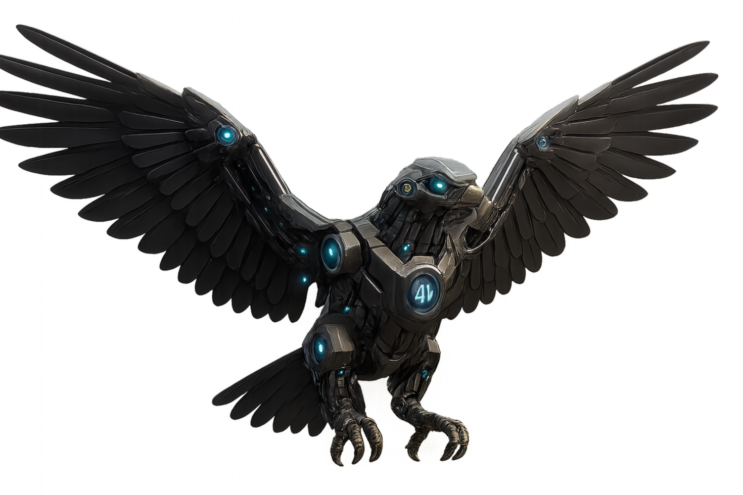 Advanced Robotic Eagle with High-Tech Features and Futuristic Design png