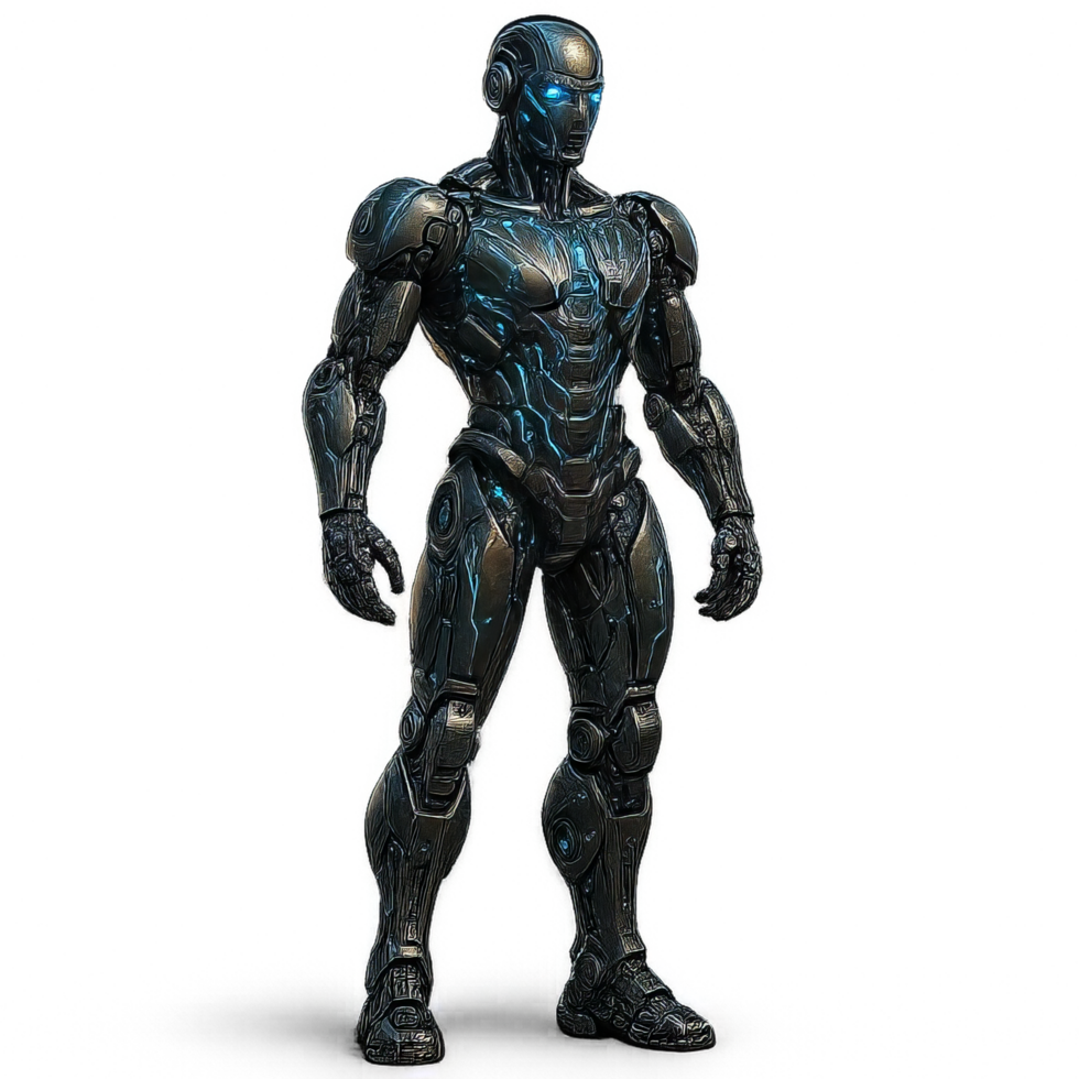 Futuristic Robot Design with AI Technology and Sleek Features png