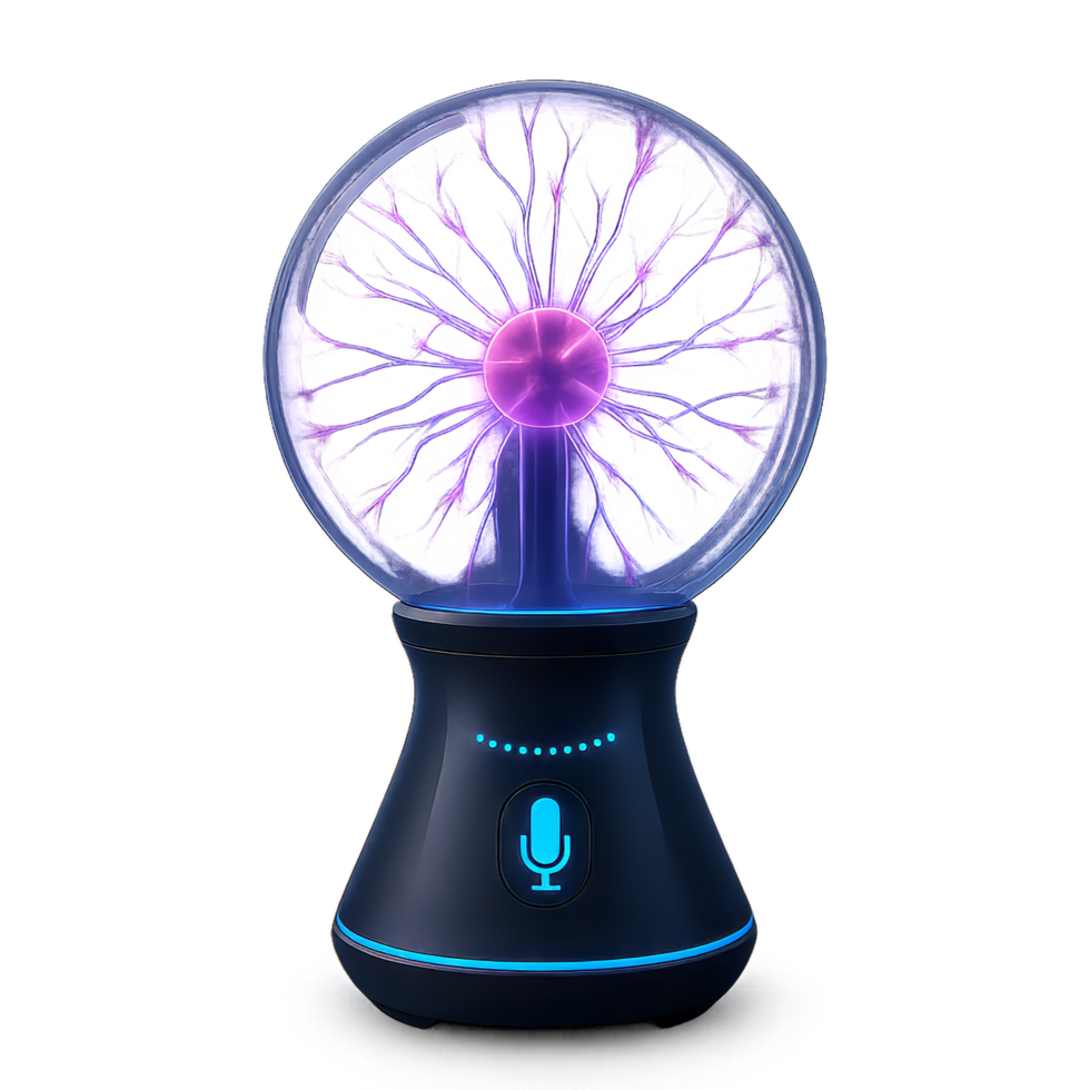 Futuristic Plasma Lamp with Colorful Energy Display and Design png