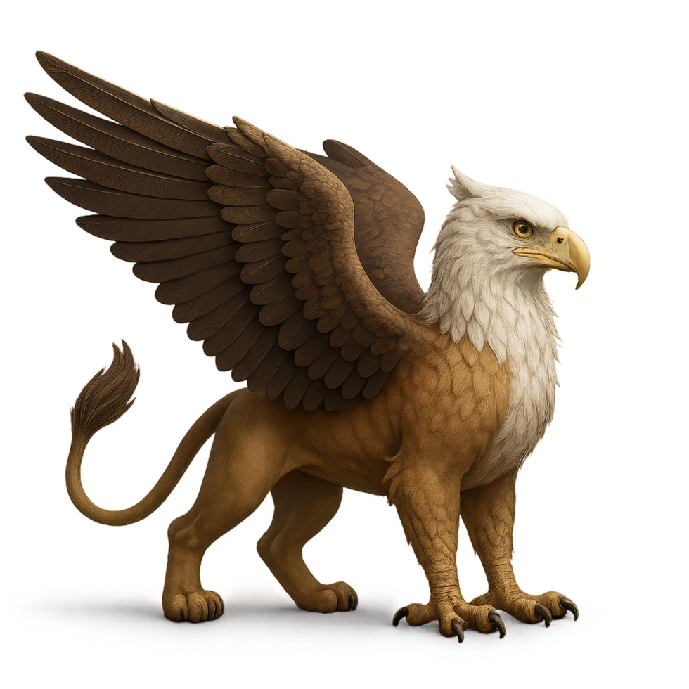 Majestic 3D Griffin with Wings and Noble Expression for Artwork png