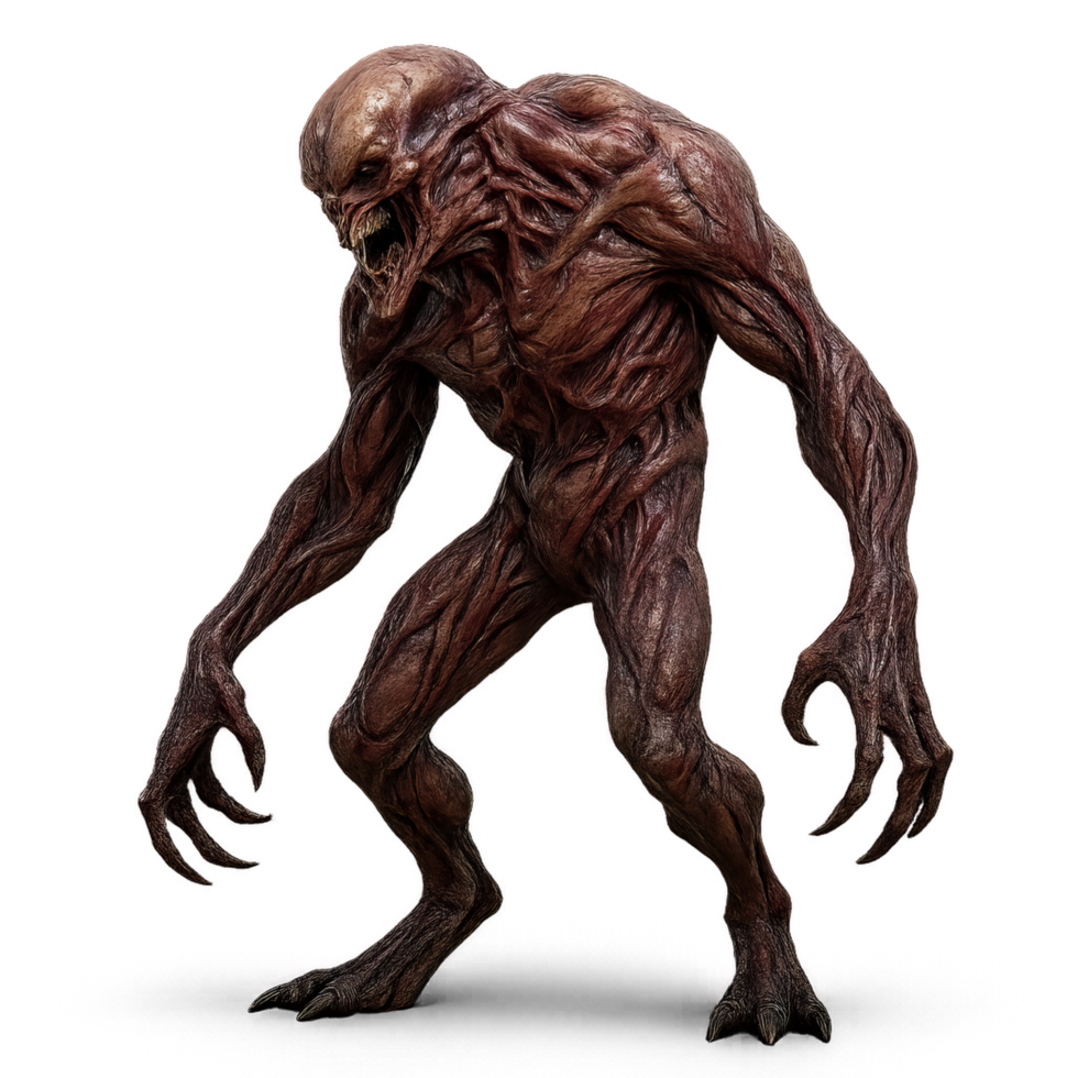 Detailed 3D Alien Creature with Mutations and Unique Features png