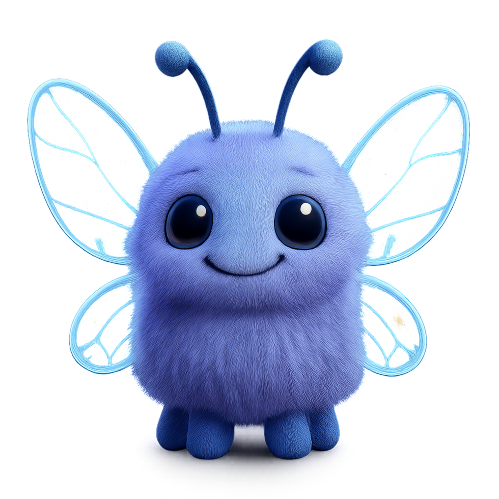 Holographic Winged Creature in Space with Cute Features png