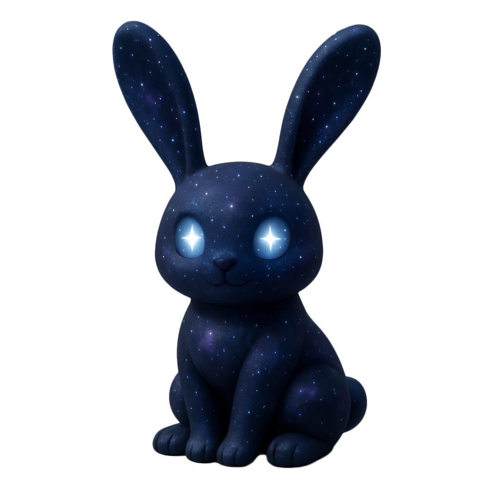 Cosmic Starlight Bunny on a Starry Background - Magical Character png