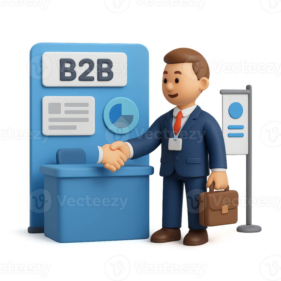 3D Character Networking Icon for Simple Business Interactions png
