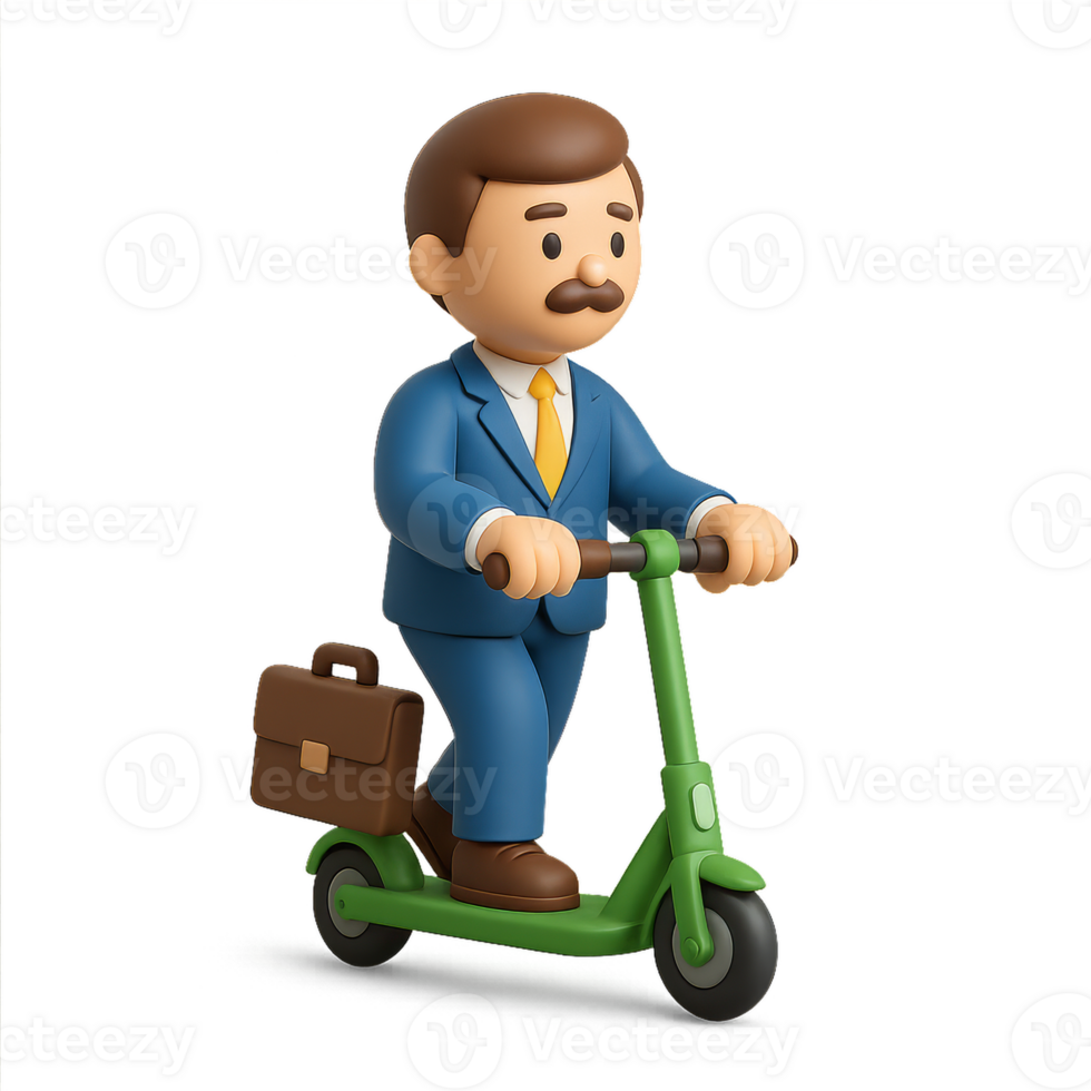 Eco-Friendly Commute with Simple Design and Professional Character png