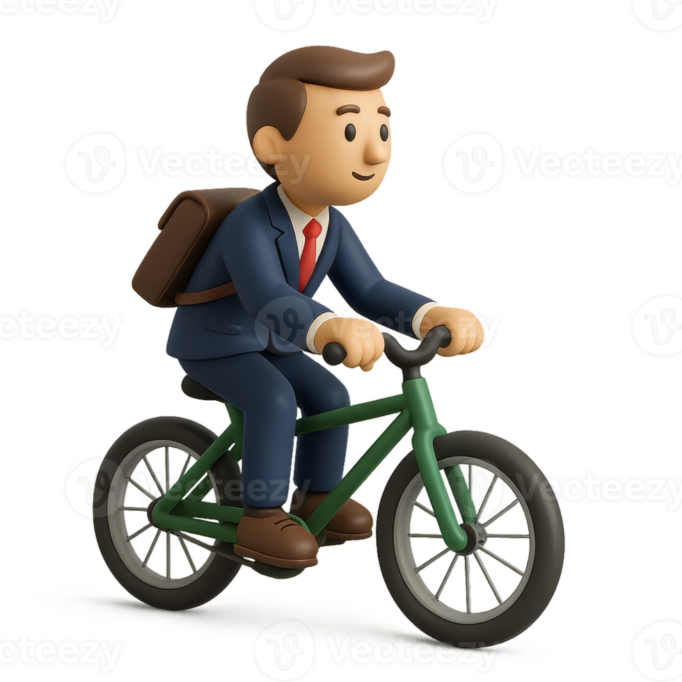 Eco-Friendly Commute with Simple Bicycle Ride in Modern Setting png