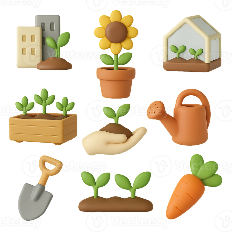 Urban Farming Icons for Simple Agricultural Concepts and Designs png