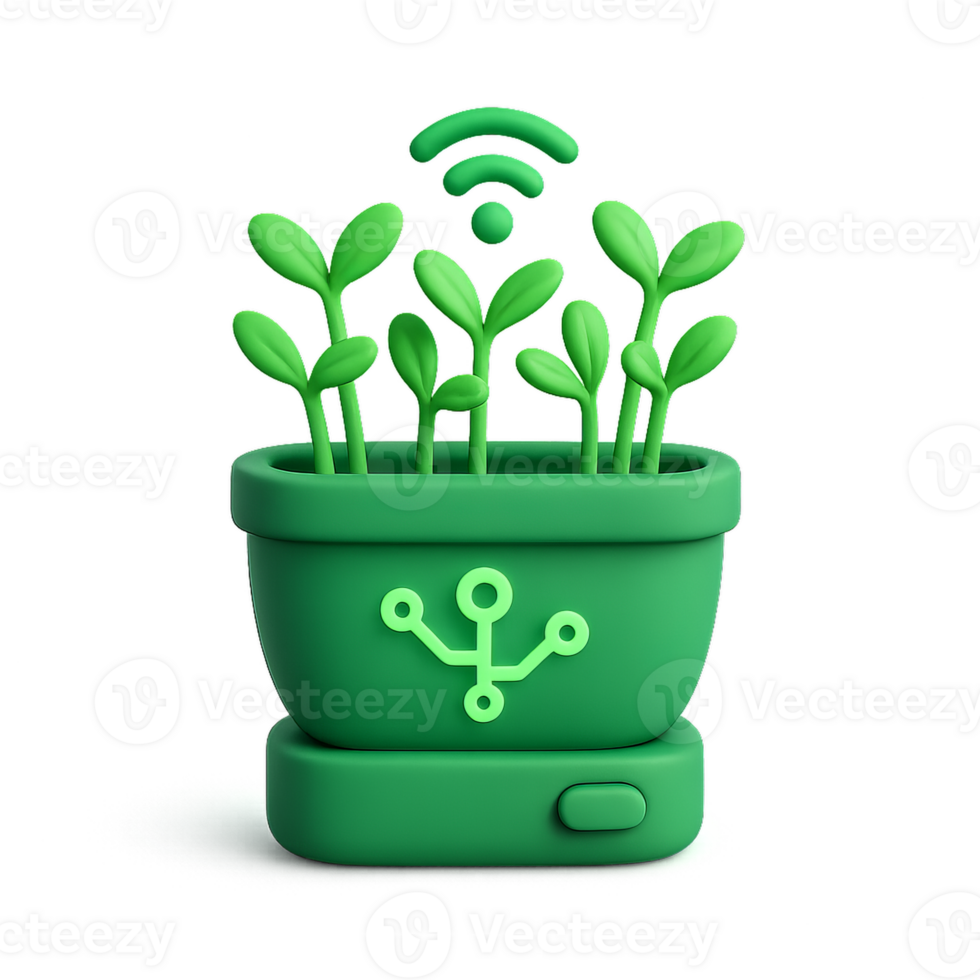 Smart Pot with Futuristic Design for Modern Indoor Gardening png