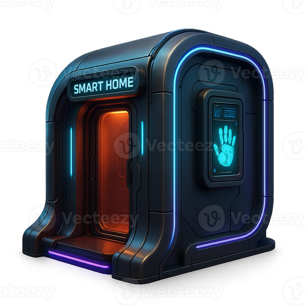 Futuristic Cyber Home Design with Advanced Technology Features png