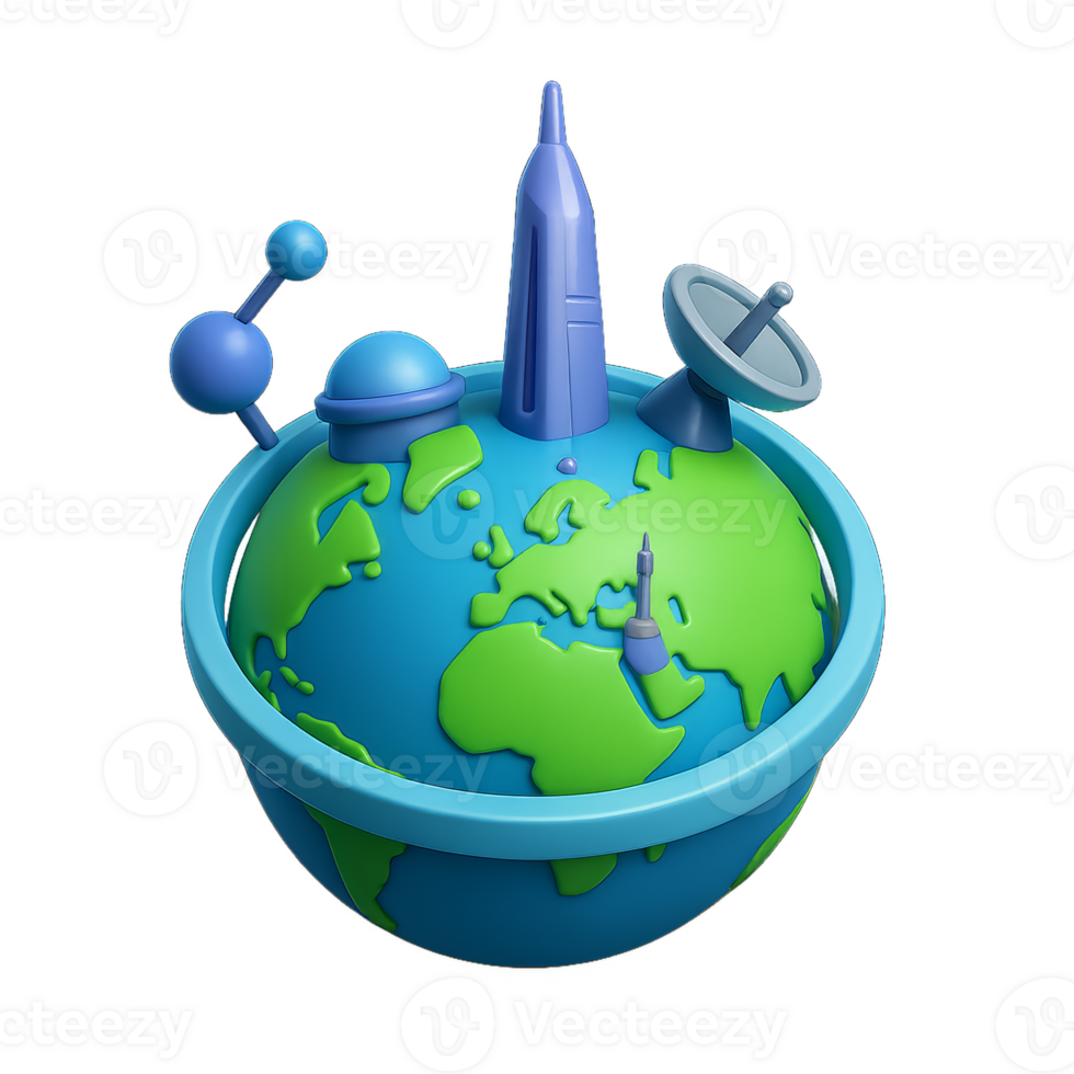 Future World Concept with Space Elements and Modern Design png