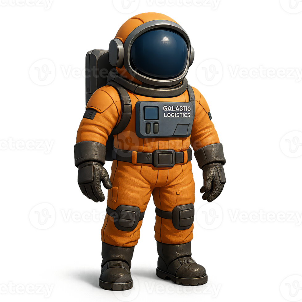 Astronaut in Galactic Logistics Suit for 3D Conceptual Art png
