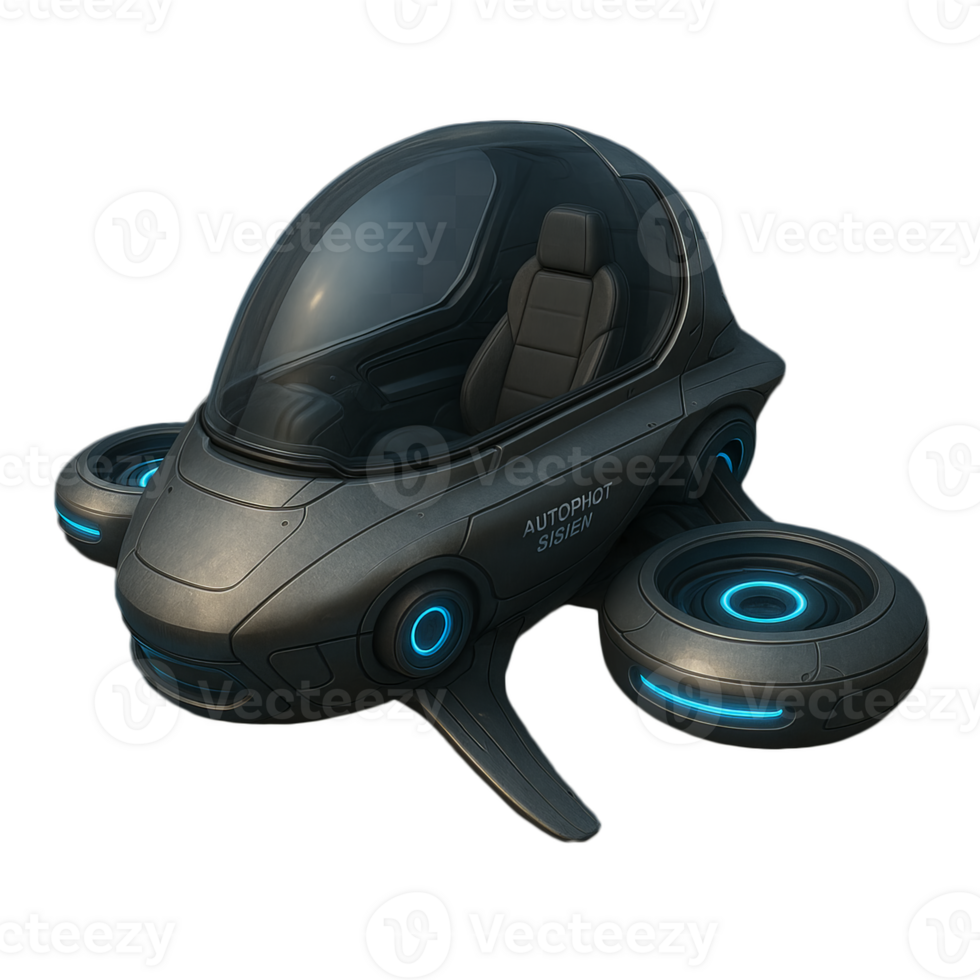 A futuristic car with a driver inside png