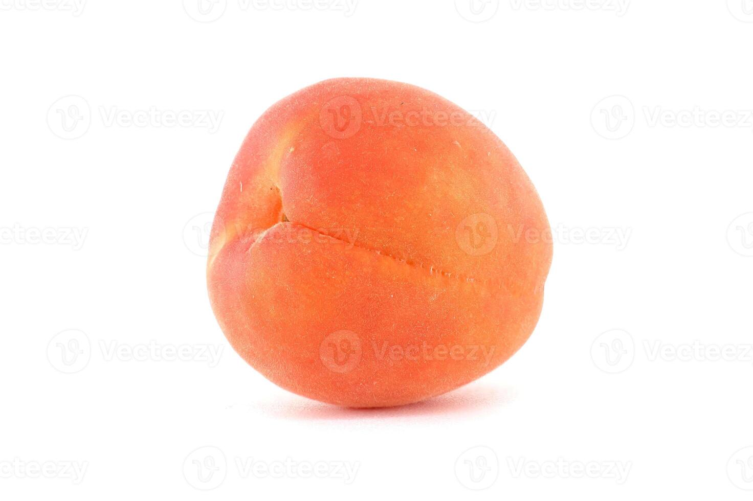 Close-Up of a Fresh Peach on a White Background Isolated photo