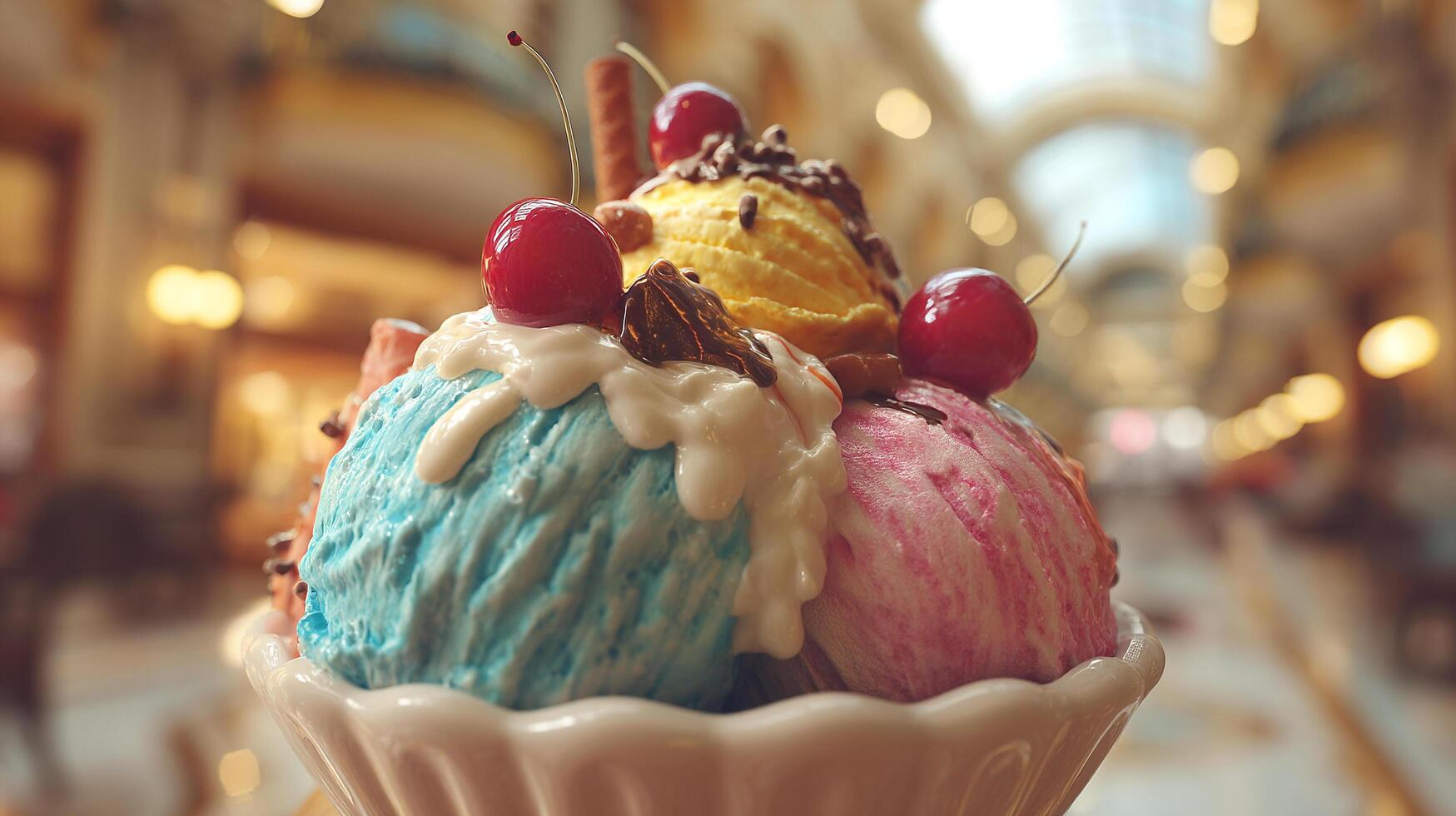 Ice cream texture photo with soft light detail