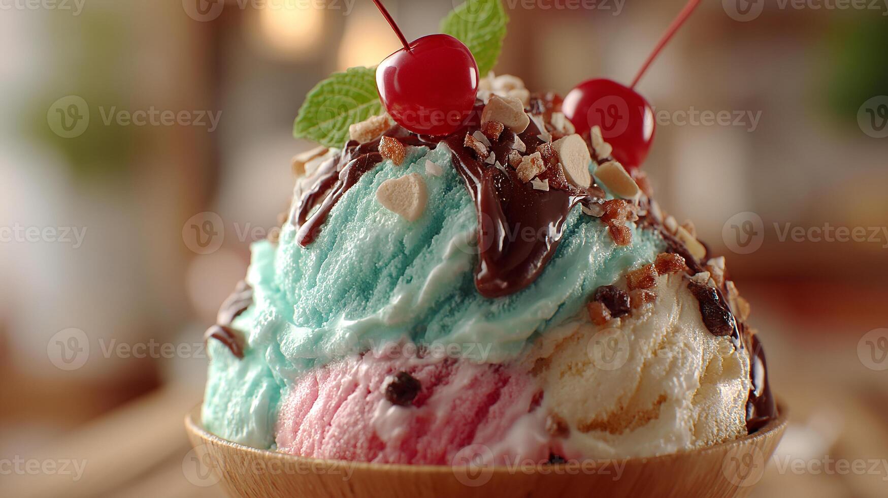 Dessert in bowl photo with creamy soft layers